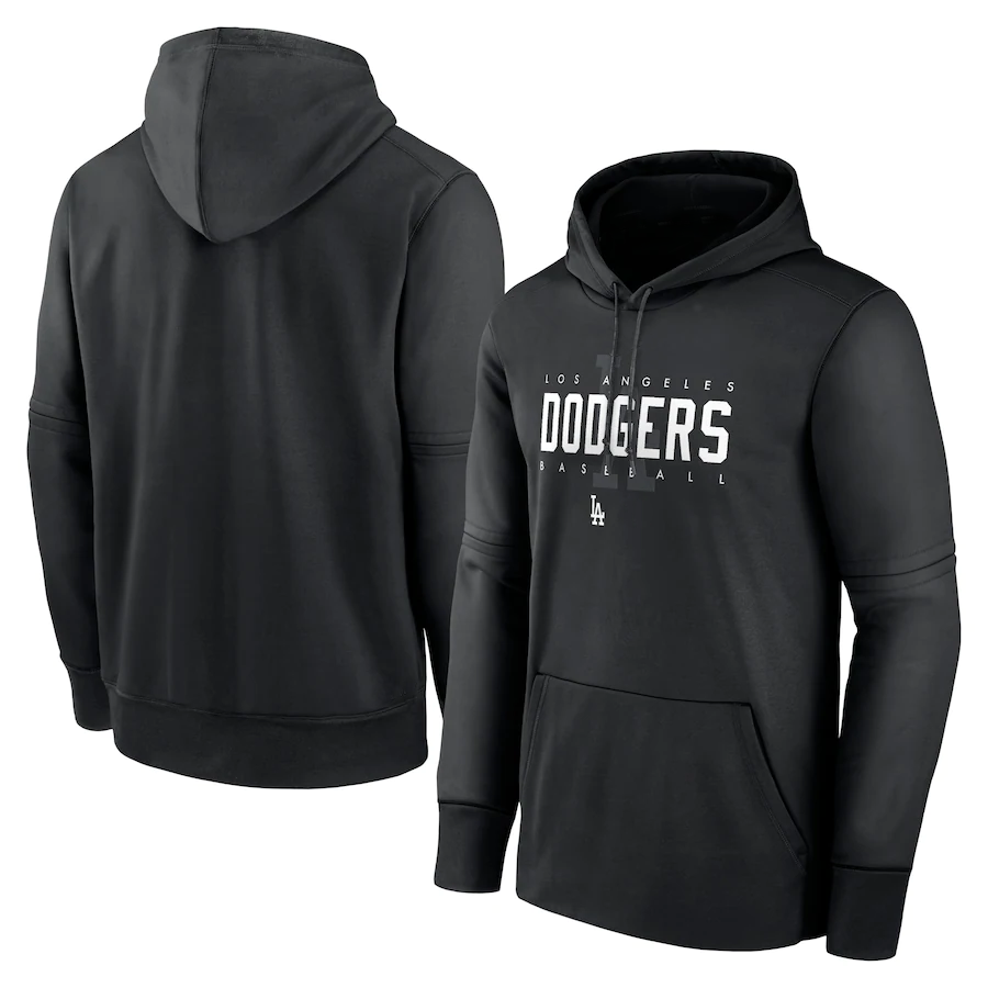 Men's Los Angeles Dodgers Black Pregame Performance Pullover Hoodie Men's Los Angeles Dodgers Black Pregame Performance Pullover Hoodie